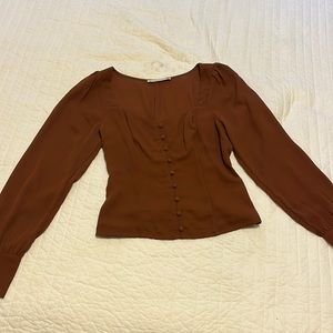 Long Sleeve Silk Abercrombie Blouse
